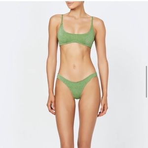 TRIANGL Swimwear Maci Bikini in Fawn Sparkle w/ travel bag Size: Top S Bottom S